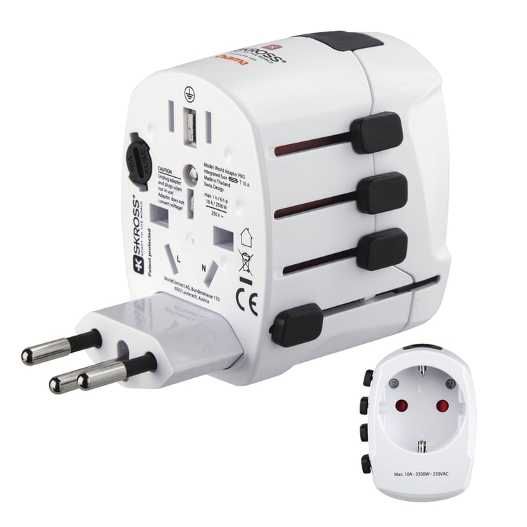 Hama World Travel Pro adapter wtyczek zasilających Uniwersalne Biały