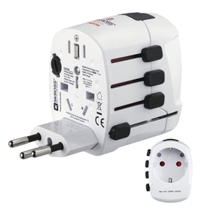 Hama World Travel Pro adapter wtyczek zasilających Uniwersalne Biały