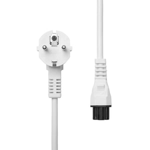 ProXtend-Netzkabel, abgewinkelt, von Schuko auf C5, 2 m, weiß, F-Stecker, C5-Anschluss