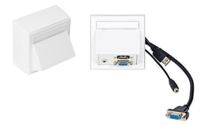 Vivolink WI221183 VGA + USB-A + 3.5mm Power Outlet, White