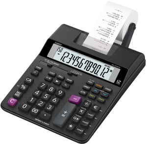 Casio HR-200RCE skrivbordsräknare med utskriftsfunktion, svart