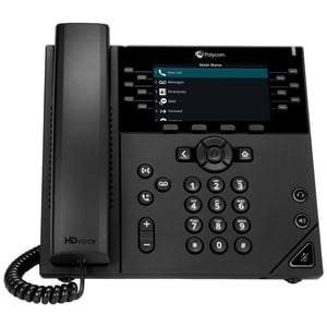 POLY 450 VoIP Phone, Black, 12-line LCD