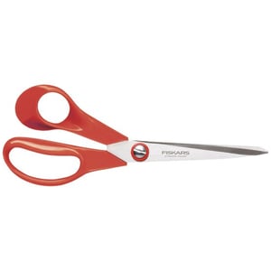 Fiskars 1000814 School and Stationery Scissors, Universal, Straight Cut, Red, Stainless Steel