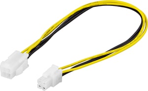 Deltaco SSI-43 Power Cable, Yellow, 0.3 m, ATX (4-pin)