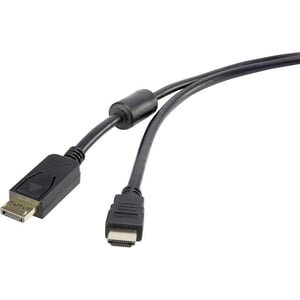 Renkforce RF-3301446 adapter kablowy 3 m DisplayPort HDMI Typu A (Standard) Czarny