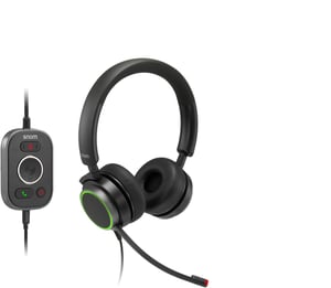 Snom A330D Headset, kabelgebunden, Kopfbügel, Büro/Callcenter, USB Typ A, schwarz