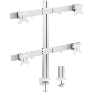 InLine 23184B uchwyt / stojak do monitorów 43,2 cm (17") Biurko Biały, Aluminium