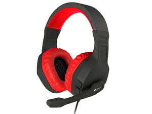 GENESIS Argon 200 Wired Headset with Headband for Gaming, Black, Red