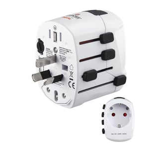 Hama World Travel Pro adapter wtyczek zasilających Uniwersalne Biały