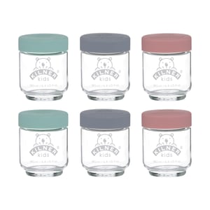Kilner 65025017 pojemnik do przechowywania żywności Okrągły Słoik 0,19 l Wielobarwny, Przezroczysty 6 szt.