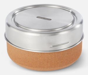 black+blum GR-LB-L014 pojemnik na jedzenie Pojemnik na lunch 0,75 l Szkło, Polipropylen (PP), Silikon, Stal nierdzewna, Drewno Migdał 1 szt.
