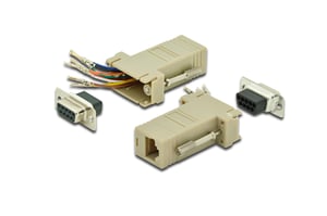 Digitus-adapter RS-232/RJ45, modulär typ D-Sub 9 / RJ45, hona / hona