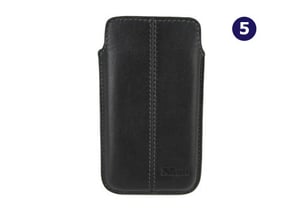 Trust Leather Protective Sleeve for Smartphone – Cell Phone Case, Pocket Case, Black