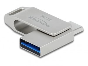 DeLOCK Pendrive USB-C + Typ-A 5 Gbps 32 GB - metalowa obudowa