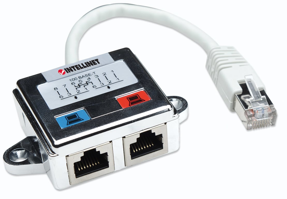 Intellinet 504195 przejściówka do kabli 2 x RJ45 RJ45 Srebrny, Biały