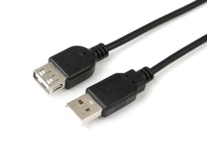 Microconnect USBAAF3B USB 2.0 Cable, 3 m, USB A, Black