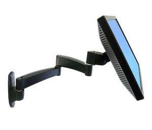 Ergotron 200 Series Wandhalterungsarm, 2 Verlängerungen, 61 cm (24"), Wandmontage, Schwarz