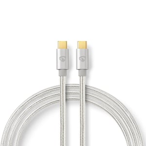 Nedis CCTB60800AL20 USB 2.0 Cable, 2 m, USB-C, Silver
