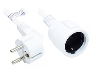 Alcasa P0102-W020 strömkabel, vit, 2 m, strömkontakt av typ E+F, strömkontakt av typ F