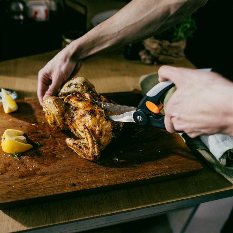 Fiskars 1003033 nożyczki kuchenne 250 mm Czarny, Szary, Pomarańczowy Uniwersalne