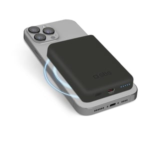 SBS TEBB5000MAG1CK bank mocy Litowo-polimerowy (LiPo) 5000 mAh Bezprzewodowe ładowanie Czarny