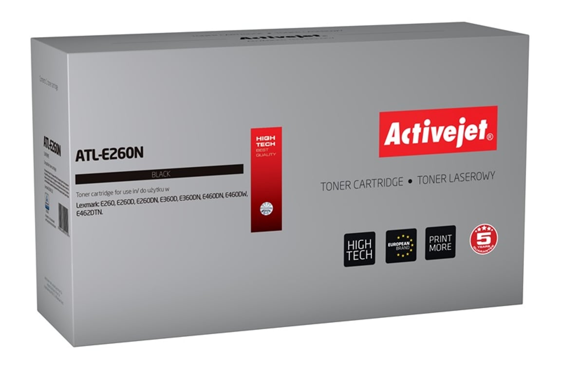Activejet Toner ATL-E260N (zamiennik Lexmark E260A11E; Supreme; 3500 stron; czarny)