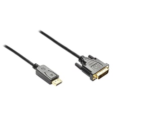 Alcasa DP-DVI adapter kablowy 1,8 m DisplayPort DVI-D Czarny