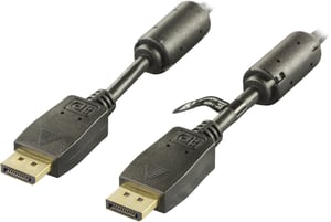 Deltaco DP-1050 kabel DisplayPort 5 m Czarny