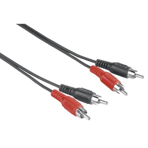 Hama 00205086 2.5 m audio cable, 2 x RCA, Black