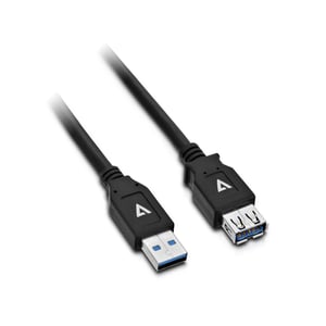 V7 V7U3.0EXT-2M-BLK-1E USB 3.2 Gen 1 (3.1 Gen 1) USB-A Cable, Black