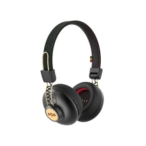 The House Of Marley Positive Vibration 2 trådlösa hörlurar, trådbundna och trådlösa, huvudband, samtal/musik, Micro-USB, Bluetooth, svart, guld