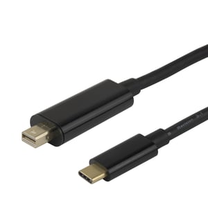 Deltaco USBC-DP100M adapter kablowy 1 m USB Type-C Mini DisplayPort Czarny