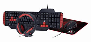 Gembird GGS-UMG4-02 tangentbord Medföljande USB-gamingmus QWERTY US English Svart