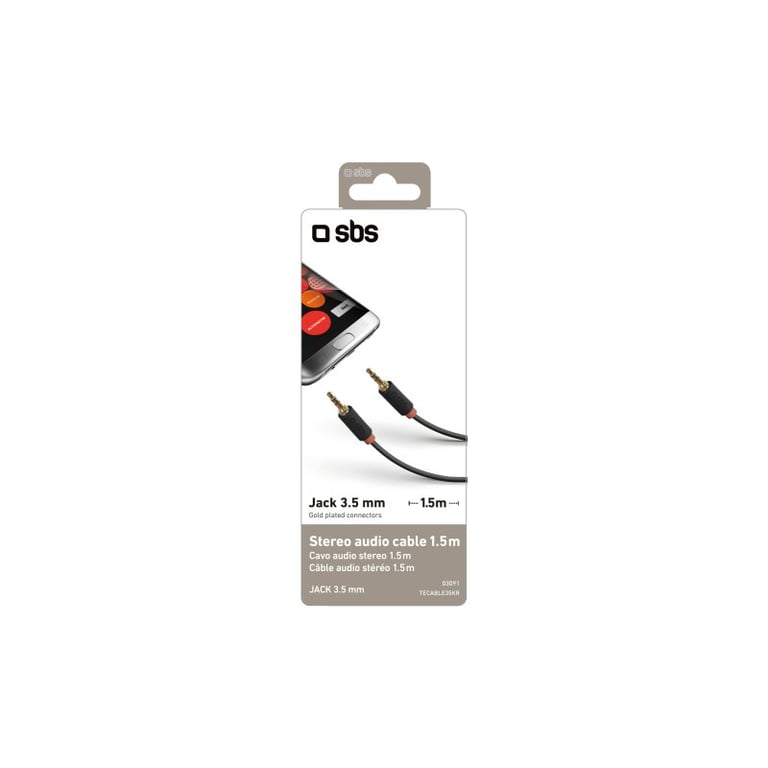 SBS TECABLE35KR kabel audio 1,5 m 3.5mm Czarny