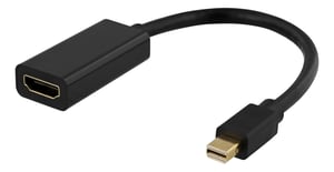 Deltaco 00110024 0.2 m Mini DisplayPort to HDMI Cable, Black