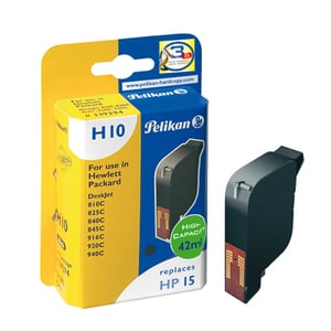 Pelikan-Tintenstrahlpatrone H10 als Ersatz für HP 15, schwarz, 42 ml, 1 Stück. Hohe (XL) Ergiebigkeit, Schwarz