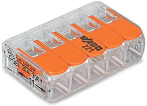 Wago 221-415 Klemmenblock 1P Orange, Transparent