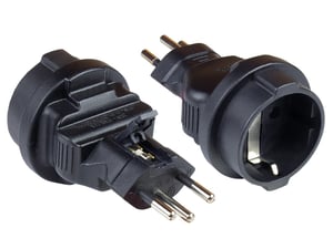 Alcasa PA-6002S adapter wtyczek zasilających Type J (CH) Typu F Czarny