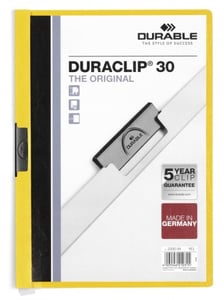Durable Duraclip 30 PVC Bag, Transparent, Yellow