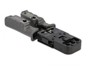 DeLOCK Crimpzange mit Abisolierfunktion und Netzwerktester für Stecker 8P (RJ45), 6P (RJ12/11), 6P DEC oder 4P (RJ10)
