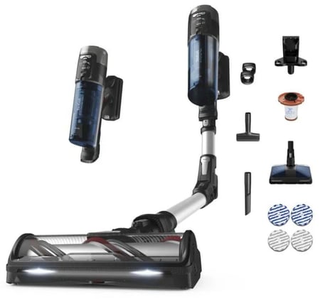 Tefal TY9AC okurzacz na kiju/szczotka elektryczna Odkurzacz stojący 2 w 1 Bateria Suchy i Mokry Bez worka Czarny, Niebieski