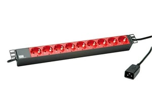 Bachmann 333.937 grenuttag 2 m 9 x nätuttag, inomhus, svart, röd