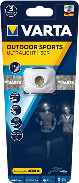 Varta ULTRALIGHT H30R Biały Latarka czołowa LED