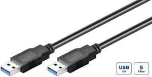 Microconnect USB3.0AA5B USB Cable, USB 3.2 Gen 1 (3.1 Gen 1), 5 m, USB-A, Black