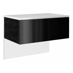 Topeshop LILI BIEL-CZERŃ POŁ stół/ stolik nocny 1 szuf. Czarny, Biały