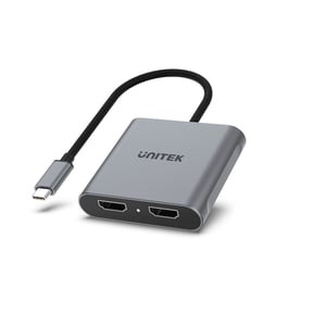 UNITEK V1404B adapter kablowy 0,15 m USB Type-C 2 x HDMI Szary