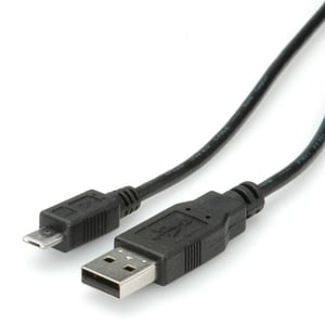 ROLINE 11.02.8755 kabel USB USB 2.0 3 m USB A Micro-USB B 0,48 Gbit/s Czarny