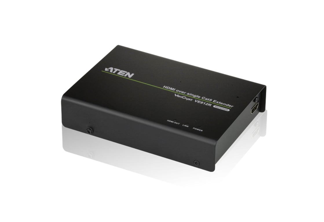 ATEN VE812R-AT-G przedłużacz AV Amplituner Czarny