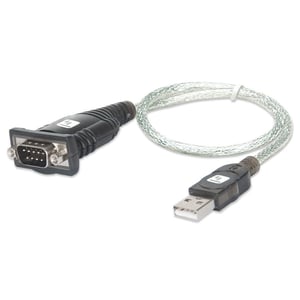 Techly IDATA USB-SER-2T Parallelkabel, transparent, 0,45 m, USB Typ A – DB-9
