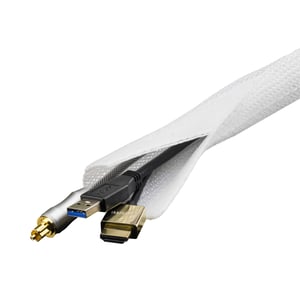 Deltaco LDR17 Cable Organizer Desk / Wall Cable Sleeve White 1 pc.